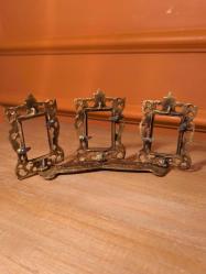 Üçlü pirinç fotopraf çerçevesi