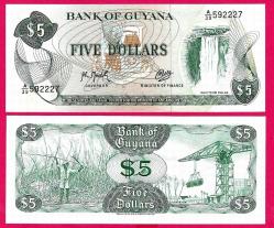 Guyana 5 Dollar ND 1992 P 21 f UNC (TK 18 898) ÇİL