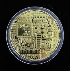 Bitcoin, Fiziksel Hatıra (Madalyon) Parası. MJB 2013. Cu-Altın Kaplama/Çil (40 mm)