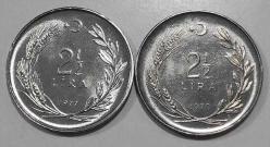1970 YILI SABAN KILIÇTAN ÜSTÜNDÜR FAO ÇİL1977 YILI 2.5 LİRA HERKESE EKMEK VE KONUT FAO ÇİL