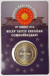 2018 YILI GÖREVE BAŞLAMA DARPHANE HATIRA BİMETAL 1 TÜRK LİRASI ÇİL ÖZEL YAPIM KİTİNDE
