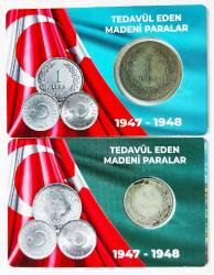 1947 Yılı Gümüş 1 Lira-50 Kuruş Takım..