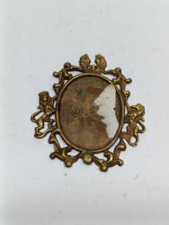 K17---PİRİNÇ DÖKÜM ESKİ VESİKALIK RESİM ÇERÇEVESİ