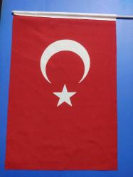 ÇUBUKLU kumaş TÜRK BAYRAĞI 47 X 33CM