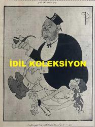 Osmanlıca Akbaba Mizah Dergisi-Gazetesi, Orijinal Dönem Basım, (Ottoman Magazine-Newspaper) - 2 Haziran 1924 - Sayı: 156 - Rumi: 2 Haziran 1340 - Hicri: 30 Şevval 1342 - Karikatürist Ramiz Gökçe'nin Musul Meselesi Temalı Çalışması: Musul Üzerinde İngiliz Mandası 