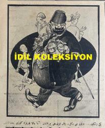 Osmanlıca Akbaba Mizah Dergisi-Gazetesi, Orijinal Dönem Basım, (Ottoman Magazine-Newspaper) - 2 Haziran 1924 - Sayı: 156 - Rumi: 2 Haziran 1340 - Hicri: 30 Şevval 1342 - Karikatürist Ramiz Gökçe'nin Musul Meselesi Temalı Çalışması: Musul Üzerinde İngiliz Mandası 