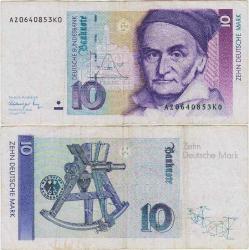 ALMANYA 10 MARK (2 adet)  ERÖR ÇİL 1993 ///// ÇT+ 1991