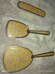 El aynası tarak ve elbise fırçası seti