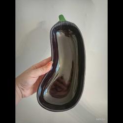 Patlıcan Form Seramik Tabak/Kase