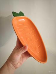 Havuç Form Seramik Tabak/Kase