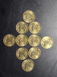 2023 YILINA AİT 25 KURUŞ  10 LU SET ÇİL  ( SARI RENKLİ )  TCM 1709