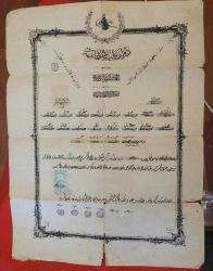 LOT.9 » OSMANLI DİPLOMA. NADİR. KOLEKSİYONLUK.