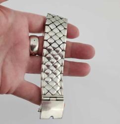 Vintage 925 Gümüş Özel Yapım Erkek Bilekliği 148 gram