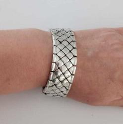 Vintage 925 Gümüş Özel Yapım Erkek Bilekliği 148 gram