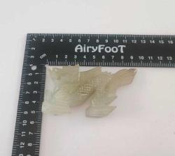 Antika Elde Oyma Nephrite Jade Yeşim Taşı Dragon  Figürü Şans ve Bereket Tılsımı Çin