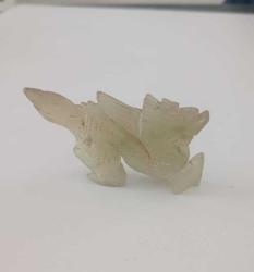 Antika Elde Oyma Nephrite Jade Yeşim Taşı Dragon  Figürü Şans ve Bereket Tılsımı Çin