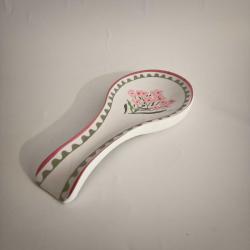 Retro Melamin Kaşıklık - Pembe Çiçekli