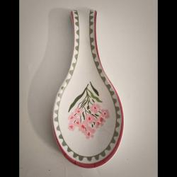 Retro Melamin Kaşıklık - Pembe Çiçekli