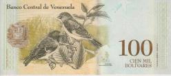 Venezuela 2017 Yılı 100 Bolivares Çil(Unc) Koleksiyon Para