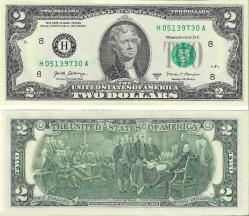 Amerika 2017 Yılı 2 Dolar Yabancı Kağıt Para Çil (Unc) Koleksiyon Para