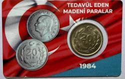1984 Yılı Tedavül 20 Türk Lirası Çil Özel Kitinde