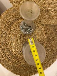 İkili cam gül detaylı şamdan