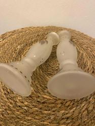 Gold detaylı Cam Şamdan Vazo