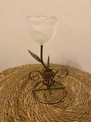 Metal çiçek Şamdan Mumluk