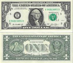 Amerika 2009 Yılı 1 Dolar Yabancı Kağıt Para Çil (Unc) Koleksiyon Para