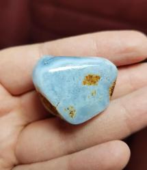 Palmstone Mavi Dantel Akik – Serbest Formlu Kristal, Sakinlik Taşı - Ağırlık: 23g - Benzersiz Koleksiyonluk Hediyelik Nadir Parça