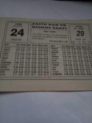 24 Eylül 1995-Orijinal Takvim Yaprağı-Doğum Günü-Söz,Nişan,Nikâh,Düğün ve Önemli Günler Hediyesi-Fatih Hak ve Hizmet Vakfı-Ayet/Hadis(Tirmizi,Birr:18)-İlk Ezan-V.Pauchet-Dünyanın En Hızlı BMW'si