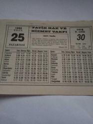 25 Eylül 1995-Orijinal Takvim Yaprağı-Doğum Günü-Söz,Nişan,Nikâh,Düğün ve Önemli Günler Hediyesi-Fatih Hak ve Hizmet Vakfı-Ayet/Hadis(Bakara:271)-(Dünden Devam)-Togliatti-Alet Kullanmak