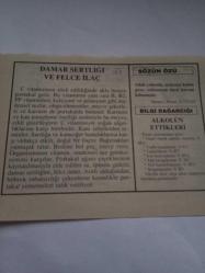 26 Eylül 1995-Orijinal Takvim Yaprağı-Doğum Günü-Söz,Nişan,Nikâh,Düğün ve Önemli Günler Hediyesi-Fatih Hak ve Hizmet Vakfı-Ayet/Hadis(Buhari,Dava'avât:65)-Damar Sertliği ve Felce İlaç-Alkolün Ettikleri