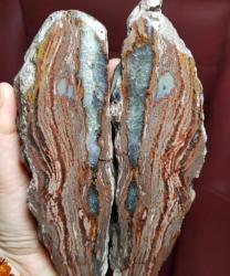 Druzy'li Taşlaşmış Ağaç Çifti: Kırmızı Agatize Opalize Petrified Wood - Ağırlık: 1182g - Benzersiz Koleksiyonluk Hediyelik Nadir Parça