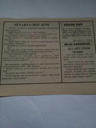 22 Ekim 1995-Orijinal Takvim Yaprağı-Doğum Günü-Söz,Nişan,Nikâh,Düğün ve Önemli Günler Hediyesi-Fatih Hak ve Hizmet Vakfı-Ayet/Hadis(Buhari,Eşribe:25)-Senaryo Hep Aynı-İbn-i Mace,C.8/2861-Allah'ı Zikir Nedir?