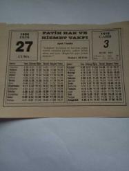 27 Ekim 1995-Orijinal Takvim Yaprağı-Doğum Günü-Söz,Nişan,Nikâh,Düğün ve Önemli Günler Hediyesi-Fatih Hak ve Hizmet Vakfı-Ayet/Hadis(Buhari:10/1541)-Dişleriniz Kanıyorsa-Alfred Capus-Zeytinyağı Lekesi Nasıl Çıkar?