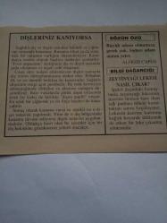 27 Ekim 1995-Orijinal Takvim Yaprağı-Doğum Günü-Söz,Nişan,Nikâh,Düğün ve Önemli Günler Hediyesi-Fatih Hak ve Hizmet Vakfı-Ayet/Hadis(Buhari:10/1541)-Dişleriniz Kanıyorsa-Alfred Capus-Zeytinyağı Lekesi Nasıl Çıkar?
