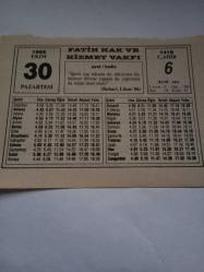 30 Ekim 1995-Orijinal Takvim Yaprağı-Doğum Günü-Söz,Nişan,Nikâh,Düğün ve Önemli Günler Hediyesi-Fatih Hak ve Hizmet Vakfı-Ayet/Hadis(Buharî,Libas:86)-Müslüman İçki Hediye Etmez-İran Atasözü-Sokaktaki Leopar