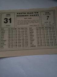 31 Ekim 1995-Orijinal Takvim Yaprağı-Doğum Günü-Söz,Nişan,Nikâh,Düğün ve Önemli Günler Hediyesi-Fatih Hak ve Hizmet Vakfı-Ayet/Hadis(Nesâi,Tahrim:19)-Faranjit Hastalığı -Sözün Özü-Neyzen