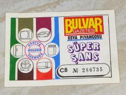 19502-KOLEKSİYONLUK BULVAR GAZETESİ EŞYA PİYANGOSU SÜPER ŞANS BİLETİ**NUMARASI 286735