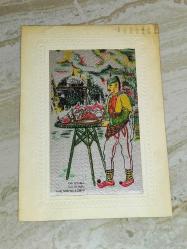 19525-KOLEKSİYONLUK İPEK ÜZERİNE OSMANLI DÖNEMİ MUHALLEBİCİ BASKI RESMİ KARTPOSTAL