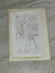 19525-KOLEKSİYONLUK İPEK ÜZERİNE OSMANLI DÖNEMİ MUHALLEBİCİ BASKI RESMİ KARTPOSTAL