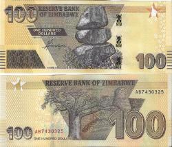 Zimbabwe 2020 Yılı 100 Dolar Yabancı Kağıt Para Çil (Unc) Koleksiyon Para