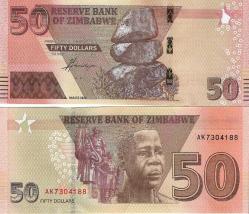 Zimbabwe 2020 Yılı 50 Dolar Yabancı Kağıt Para Çil (Unc) Koleksiyon Para
