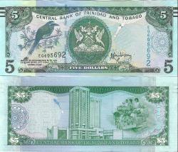 Trinidad Tobago 5 Dolar Yabancı Kağıt Para Çil   Koleksiyon Para