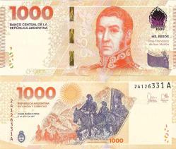 Arjantin Hatıra 1000 Pesos Yabancı Kağıt Para Çil (Unc) Koleksiyon Para
