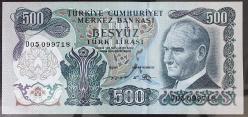Türkiye Cumhuriyeti  6. Emisyon 2. Tertip 500 Lira O05 099718 ÇİL