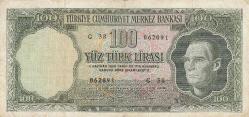 TC 5. Emisyon 6. Tertip 100 Lira G38 Serisi Çt  Kondisyon: Çt