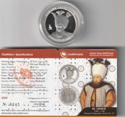 Darphane Osmanlı Padişahları Serisi No:23 Sultan 3.Ahmet Hatıra Parası Gümüş
