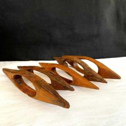 Antika Ahşap Dokuma Mekiği Beşli Seti